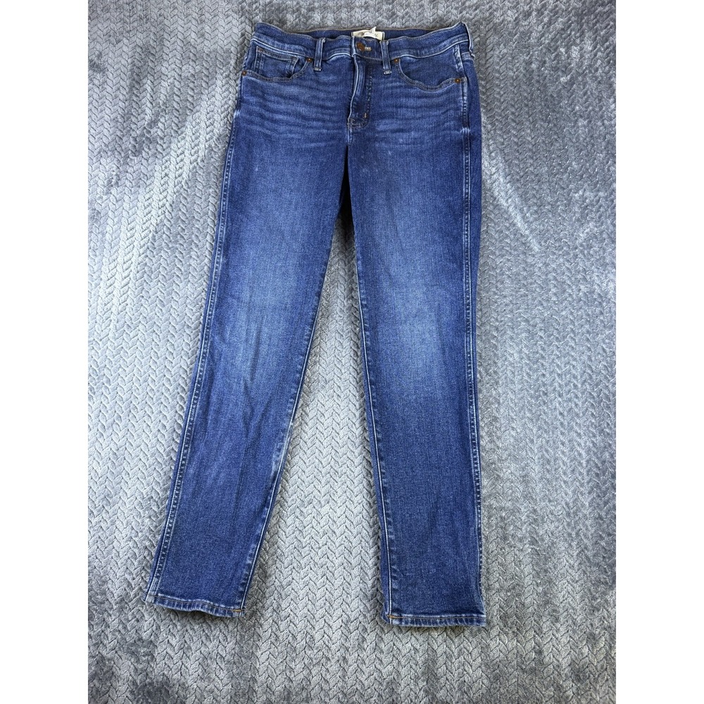 Madewell Stovepipe Jeans Womens 28 Blue Denim Mid Rise Whiskering Straight Leg